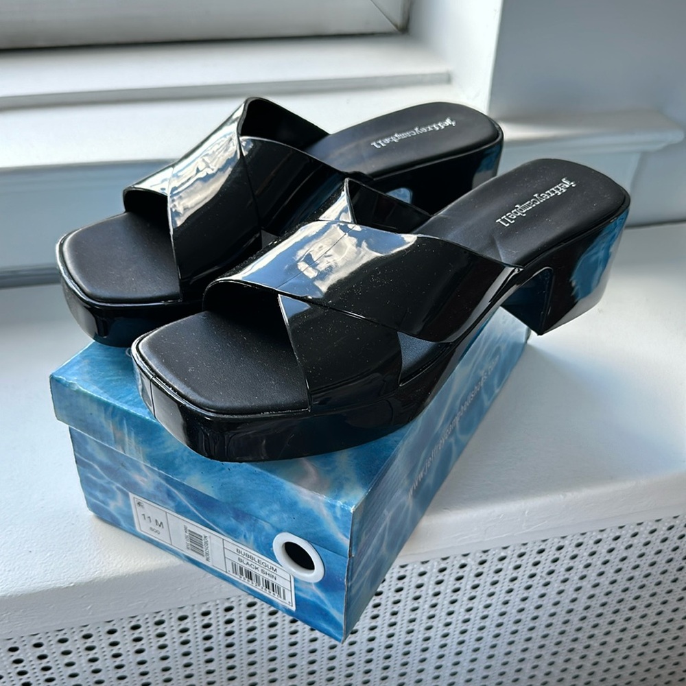 Nordstrom Jeffreycampbell Bubblegum Jellies Sandals Black Sz 11 Brand New in Box